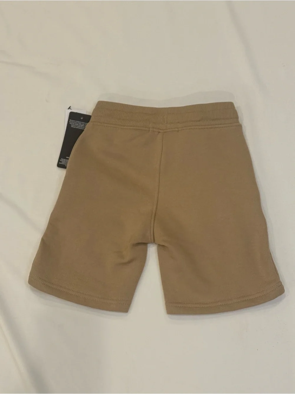 True Religion Boys Old English Logo Fleece Shorts Khaki Tan NWT Size 4 Small